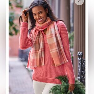 Talbots Shaker Stitch Shawl Collar Pullover. Size Large.